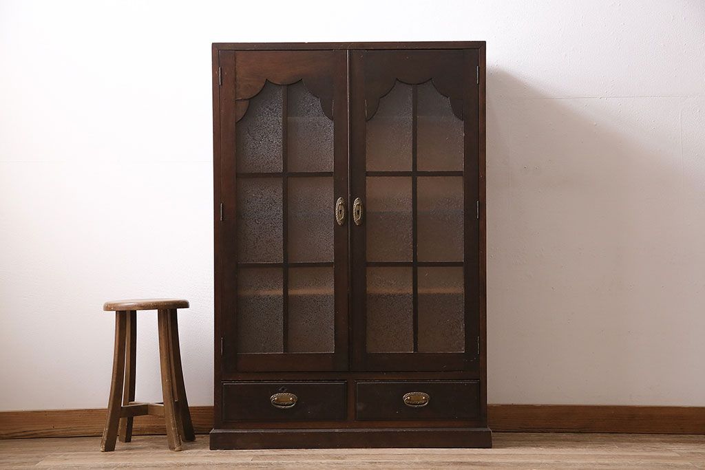 和製アンティーク　大正ロマンな雰囲気漂う上手物の本箱(ブックケース、収納棚、戸棚)(R-047268)