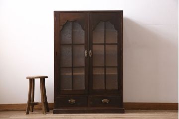 和製アンティーク　大正ロマンな雰囲気漂う上手物の本箱(ブックケース、収納棚、戸棚)(R-047268)