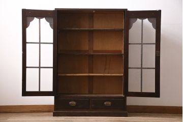 和製アンティーク　大正ロマンな雰囲気漂う上手物の本箱(ブックケース、収納棚、戸棚)(R-047268)