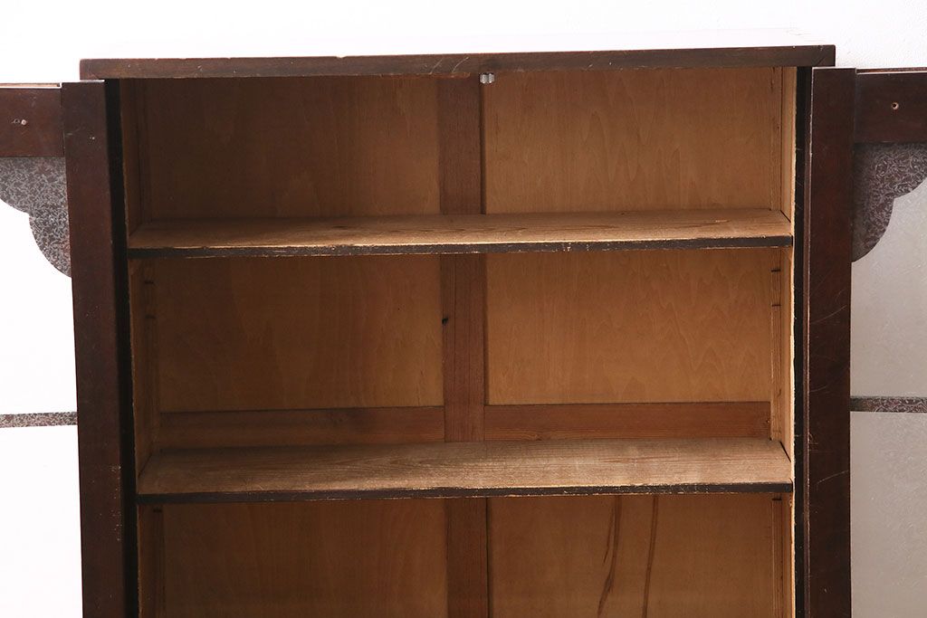 和製アンティーク　大正ロマンな雰囲気漂う上手物の本箱(ブックケース、収納棚、戸棚)(R-047268)