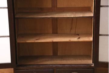 和製アンティーク　大正ロマンな雰囲気漂う上手物の本箱(ブックケース、収納棚、戸棚)(R-047268)