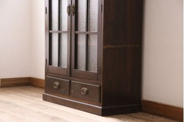 和製アンティーク　大正ロマンな雰囲気漂う上手物の本箱(ブックケース、収納棚、戸棚)(R-047268)