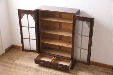 和製アンティーク　大正ロマンな雰囲気漂う上手物の本箱(ブックケース、収納棚、戸棚)(R-047268)