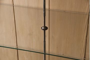 アンティーク　大正期　ストリップド(剥離)　栗材製　品格のある佇まいが魅力的な特大ガラスケース(飾り棚、ショーケース、陳列棚)(R-047269)