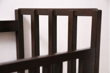 和製アンティーク　玄関をお洒落に飾る、モダンデザインの総桑材製傘立て(カサ立て、スタンド)(R-047272)