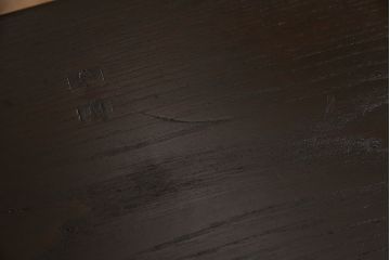 和製アンティーク　深さの違う引き出しが3杯付いた、総栗材製の文机(座卓、両袖机、ローテーブル、センターテーブル)(R-047273)