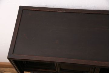 和製アンティーク　シックな佇まいが魅力的な花梨材製の茶棚(茶箪笥、収納棚、飾り棚、カリン材)(R-047276)