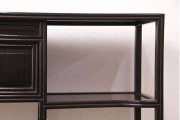 和製アンティーク　シックな佇まいが魅力的な花梨材製の茶棚(茶箪笥、収納棚、飾り棚、カリン材)(R-047276)