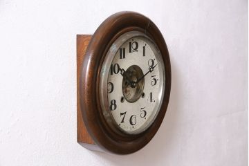 アンティーク時計　8DAY CLOCK　お洒落なディスプレイとして活躍してくれる赤菱式改良掛時計(柱時計、壁掛け時計、ディスプレイ時計)(R-047277)