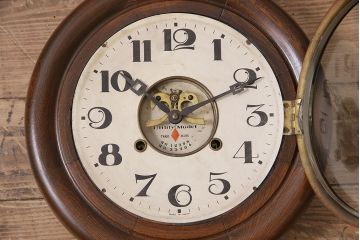 アンティーク時計　8DAY CLOCK　お洒落なディスプレイとして活躍してくれる赤菱式改良掛時計(柱時計、壁掛け時計、ディスプレイ時計)(R-047277)