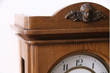 アンティーク時計　大正昭和初期　セイコー(精工舎、SEIKOSHA)　ホーロー文字盤掛時計(掛け時計、古時計、柱時計)(R-047278)