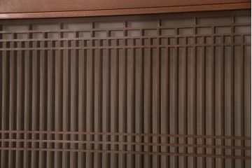 アンティーク建具　シンプルでモダンな意匠の筬欄間(オサランマ、明り取り、建具)(R-047280)