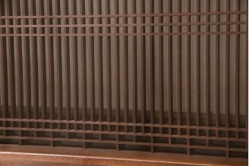 アンティーク建具　シンプルでモダンな意匠の筬欄間(オサランマ、明り取り、建具)(R-047280)
