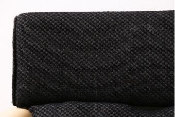 中古　富士ファニチア(富士ファニチュア、フジファニチュア、FUJI FURNITURE、富士ファニチャー)布Aタイプ　アームのシルエットが素敵なオーク材製アームチェア(定価約6万5千円)(ダイニングチェア、椅子)(R-047281)