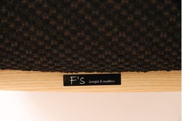 中古　富士ファニチア(富士ファニチュア、フジファニチュア、FUJI FURNITURE、富士ファニチャー)布Aタイプ　アームのシルエットが素敵なオーク材製アームチェア(定価約6万5千円)(ダイニングチェア、椅子)(R-047281)