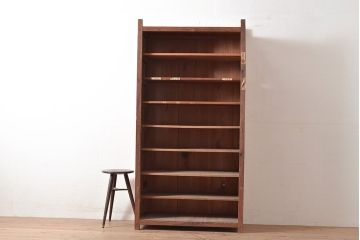 【簡易リペア限定品】和製アンティーク　昭和中期　素朴な佇まいが趣溢れるオープンラック(シェルフ、収納棚、飾り棚、ウッドラック)(R-047293)