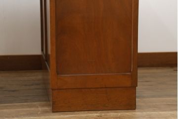 昭和レトロ　組み立て式　ノスタルジックな雰囲気が魅力のカバ材製両袖デスク(両袖机、在宅ワーク、在宅用ワークデスク、作業台)(R-047296)
