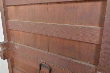 和製アンティーク　ヒノキ材　和モダンな空間作りに!縦と横の桟が上品な和を演出する収納箪笥(水屋箪笥、重ね箪笥)(R-047297)