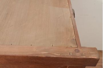 和製アンティーク　ヒノキ材　和モダンな空間作りに!横桟が上品な収納箪笥(水屋箪笥、サイドボード)(R-047299)