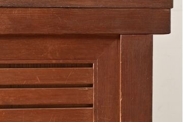 和製アンティーク　ヒノキ材　和モダンな空間作りに!横桟が上品な収納箪笥(水屋箪笥、サイドボード)(R-047299)