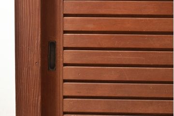 和製アンティーク　ヒノキ材　和モダンな空間作りに!横桟が上品な収納箪笥(水屋箪笥、サイドボード)(R-047299)