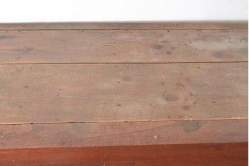【簡易リペア限定品】和製アンティーク　漆塗り　前面ケヤキ材製の重厚な雰囲気が魅力的な戸棚(食器棚、収納棚、キャビネット)(R-047306)
