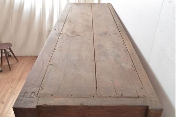 和製アンティーク　和モダンな空間づくりに活躍する、ヒノキ材製の収納箪笥(水屋箪笥、サイドボード)(R-047308)