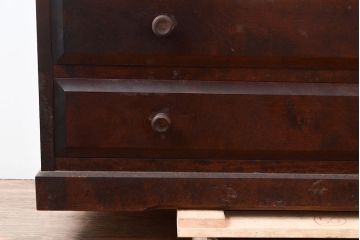 中古　北海道民芸家具　衣装盆付き　和洋どちらの空間にも合わせやすい3段重ねの洋服タンス(衣装箪笥、着物タンス、チェスト)(R-047312)