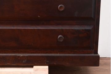 中古　北海道民芸家具　衣装盆付き　和洋どちらの空間にも合わせやすい3段重ねの洋服タンス(衣装箪笥、着物タンス、チェスト)(R-047312)