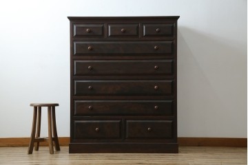 和製ヴィンテージ　民芸家具　モダンな佇まいが魅力的な松本民芸家具風のチェスト　(R-047314)