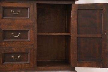 松本民芸家具・310型食器棚　希少なヴィンテージ品!深みを増した色合いが美しい食器棚(収納棚、キャビネット、ビンテージ)(R-047325)