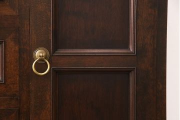 松本民芸家具・310型食器棚　希少なヴィンテージ品!深みを増した色合いが美しい食器棚(収納棚、キャビネット、ビンテージ)(R-047325)