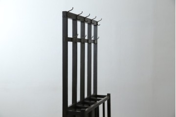 和製アンティーク　昭和初期　玄関の整理整頓や身支度に便利な傘立て&コートハンガー　(R-047329)