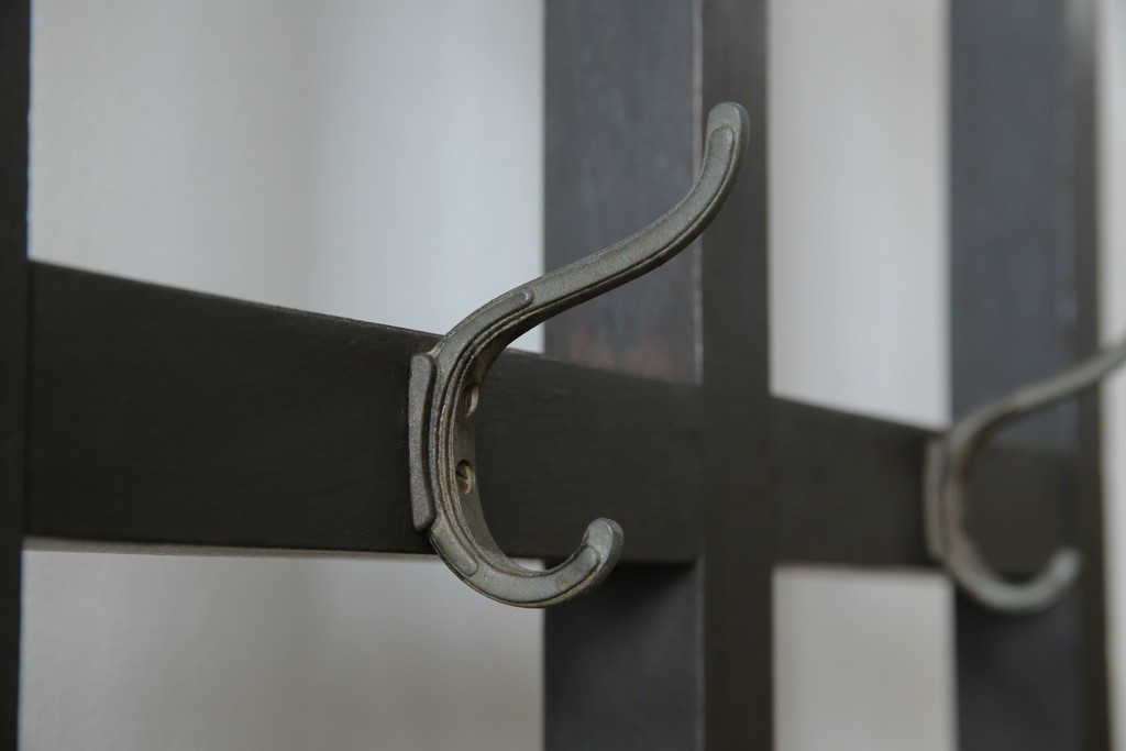 和製アンティーク　昭和初期　玄関の整理整頓や身支度に便利な傘立て&コートハンガー　(R-047329)