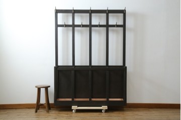 和製アンティーク　昭和初期　玄関の整理整頓や身支度に便利な傘立て&コートハンガー　(R-047329)