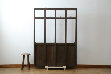 和製アンティーク　昭和初期　玄関の整理整頓や身支度に便利な傘立て&コートハンガー　(R-047329)