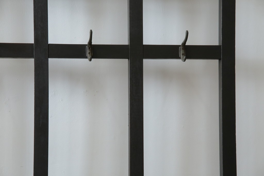 和製アンティーク　昭和初期　玄関の整理整頓や身支度に便利な傘立て&コートハンガー　(R-047329)