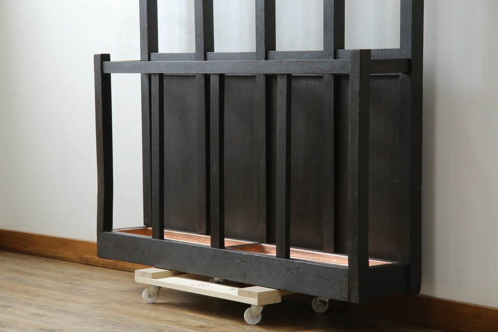 和製アンティーク　昭和初期　玄関の整理整頓や身支度に便利な傘立て&コートハンガー　(R-047329)