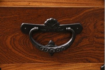 和製ヴィンテージ　岩谷堂箪笥　迫力ある杢目が魅力の箪笥ローボード(収納棚、テレビボード、テレビ台、ビンテージ)(R-047331)