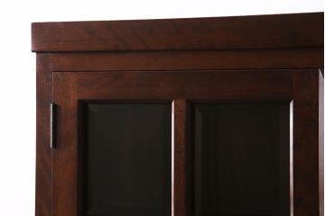 中古　シックな空間づくりが叶う、松本民芸家具のG-2型面取り食器棚(収納棚、カップボード、キャビネット)(定価約49万円)(R-047334)