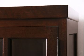 中古　シックな空間づくりが叶う、松本民芸家具のG-2型面取り食器棚(収納棚、カップボード、キャビネット)(定価約49万円)(R-047334)