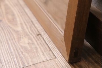 アンティーク建具　松と竹の彫りが美しい両面ガラスの彫刻欄間(明かり取り、明り取り)(R-047335)