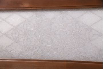 アンティーク建具　麻の葉文様の組子が素敵な昭和中期の欄間(明かり取り、明り取り)(R-047336)