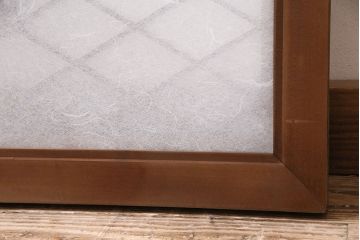 アンティーク建具　麻の葉文様の組子が素敵な昭和中期の欄間(明かり取り、明り取り)(R-047336)