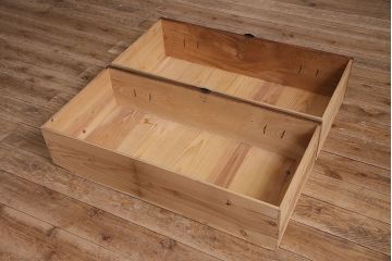 和製アンティーク　シンプルながらも凝った意匠の金具が楽しめる二本松箪笥ローボード(引き出し、チェスト、テレビ台)(R-047338)