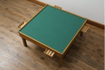 和製アンティーク　栓材　希少!レトロな雰囲気を盛り上げる折りたたみ式の雀卓(麻雀卓、折りたたみテーブル)(R-047342)