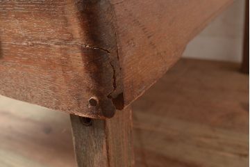 和製アンティーク　栗材　希少!レトロな雰囲気を盛り上げる折りたたみ式の雀卓(麻雀卓、折りたたみテーブル)(R-047343)