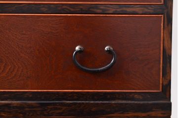 アンティーク　極美品　前面(黒柿孔雀杢・ケヤキ玉杢)　中(桐)　天板・側面(楠木)　漆塗り　群馬県の織物問屋から出てきました!!最高級の重ね箪笥(収納箪笥、整理箪笥、引き出し、チェスト)(R-047346)