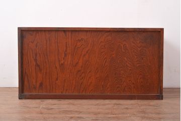 アンティーク　極美品　前面(黒柿孔雀杢・ケヤキ玉杢)　中(桐)　天板・側面(楠木)　漆塗り　群馬県の織物問屋から出てきました!!最高級のローボード(収納棚、テレビ台、テレビボード)(R-047347)