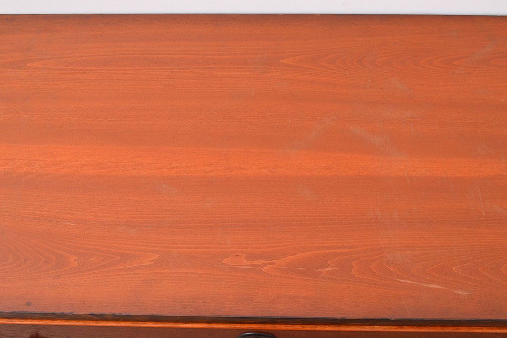 アンティーク　極美品　前面(黒柿孔雀杢・ケヤキ玉杢)　中(桐)　側面(楠木)　漆塗り　群馬県の織物問屋から出てきました!!最高級のリビングボード(収納箪笥、整理箪笥、テレビ台、ローチェスト)(R-047348)